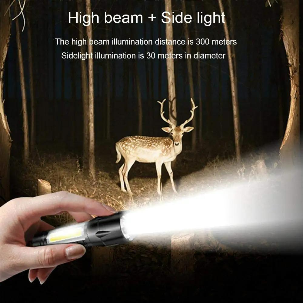 Electric Pocket Torch Plastic Rechargeable Flashlight with Hanging Rope
