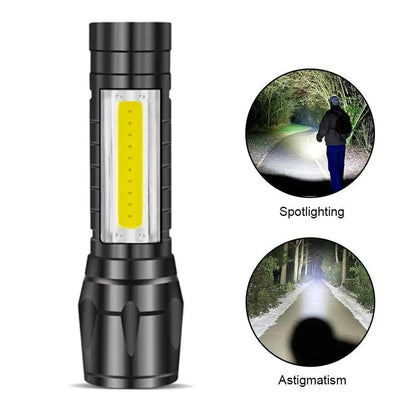 Electric Pocket Torch Plastic Rechargeable Flashlight with Hanging Rope