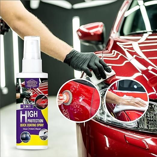 Polish Spray 3 in 1 High Protection Quick Car Coating Spray 200ml (Pack of 2)
